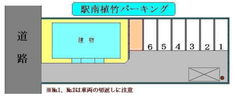 駅南植竹パーキングの駐車配置図