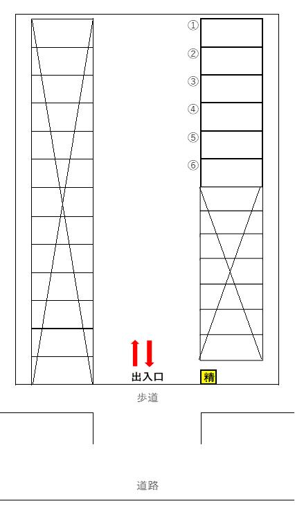 川口朝日第3の駐車配置図