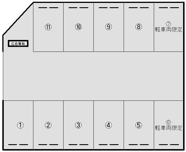 エフビット青山2丁目パーキングの駐車配置図