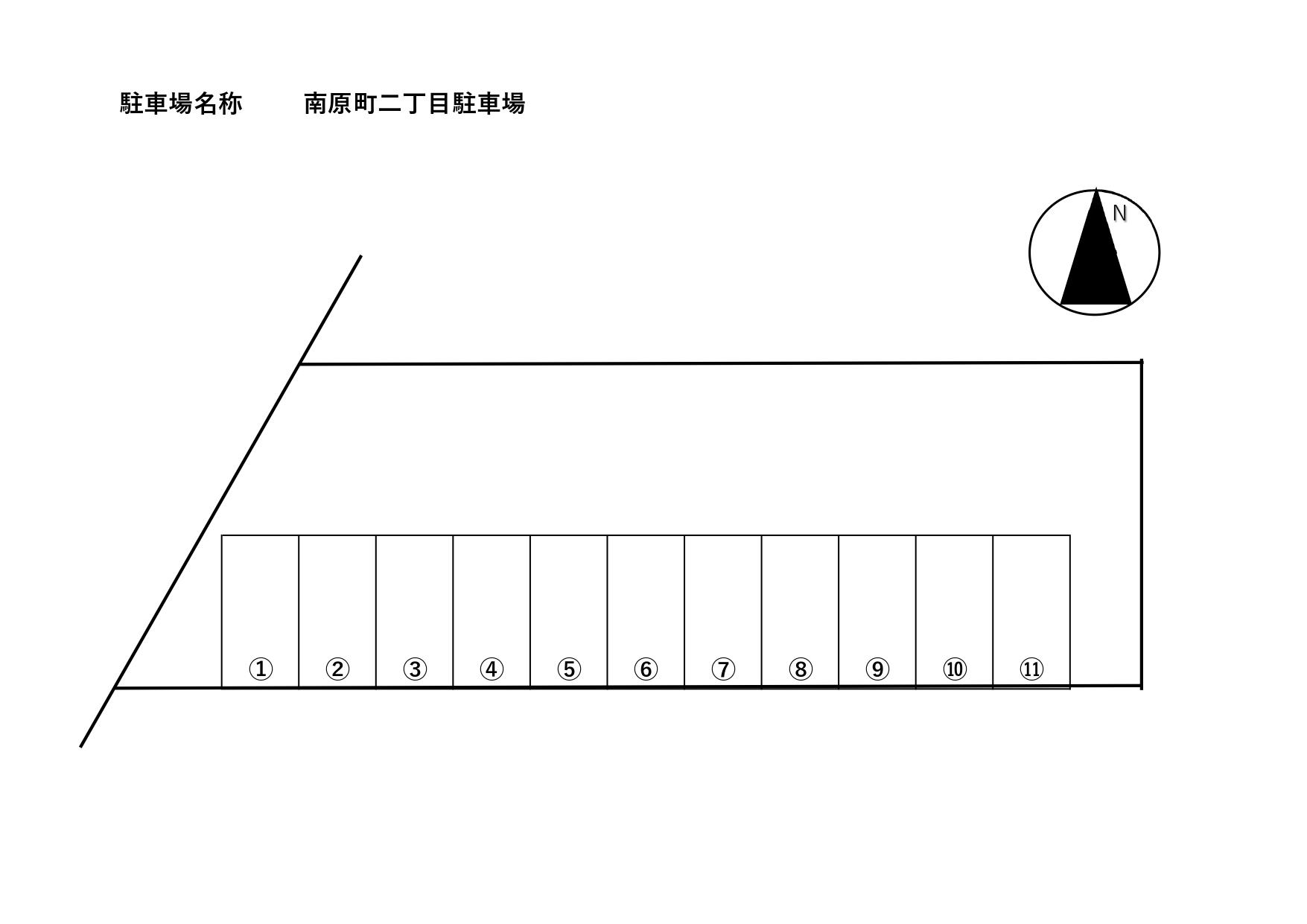 南原町二丁目駐車場 №100の駐車配置図
