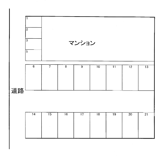初田ガレージの駐車配置図
