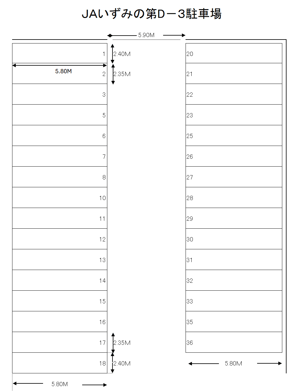 JAいずみの第D-3駐車場の駐車配置図