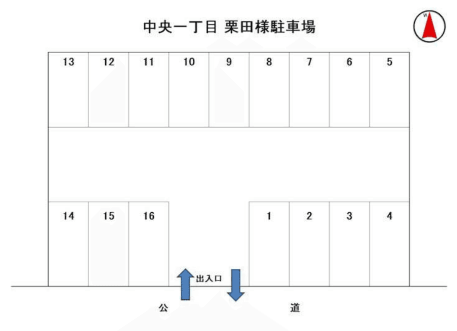 栗田駐車場の駐車配置図