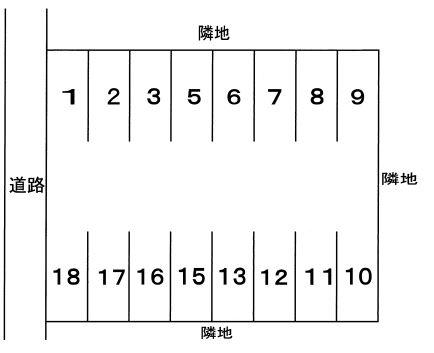 桜橋町第１駐車場の駐車配置図