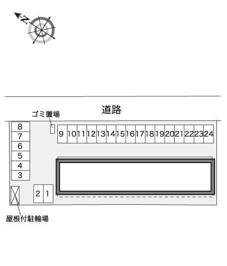 グリーンフラットＥ(32510)の駐車配置図