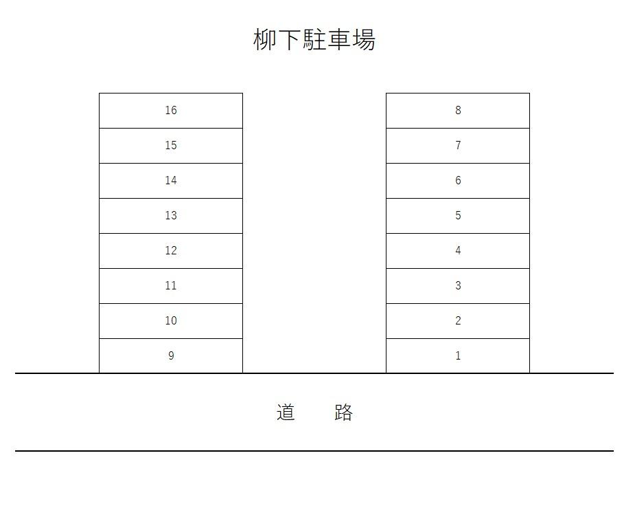 柳下駐車場の駐車配置図