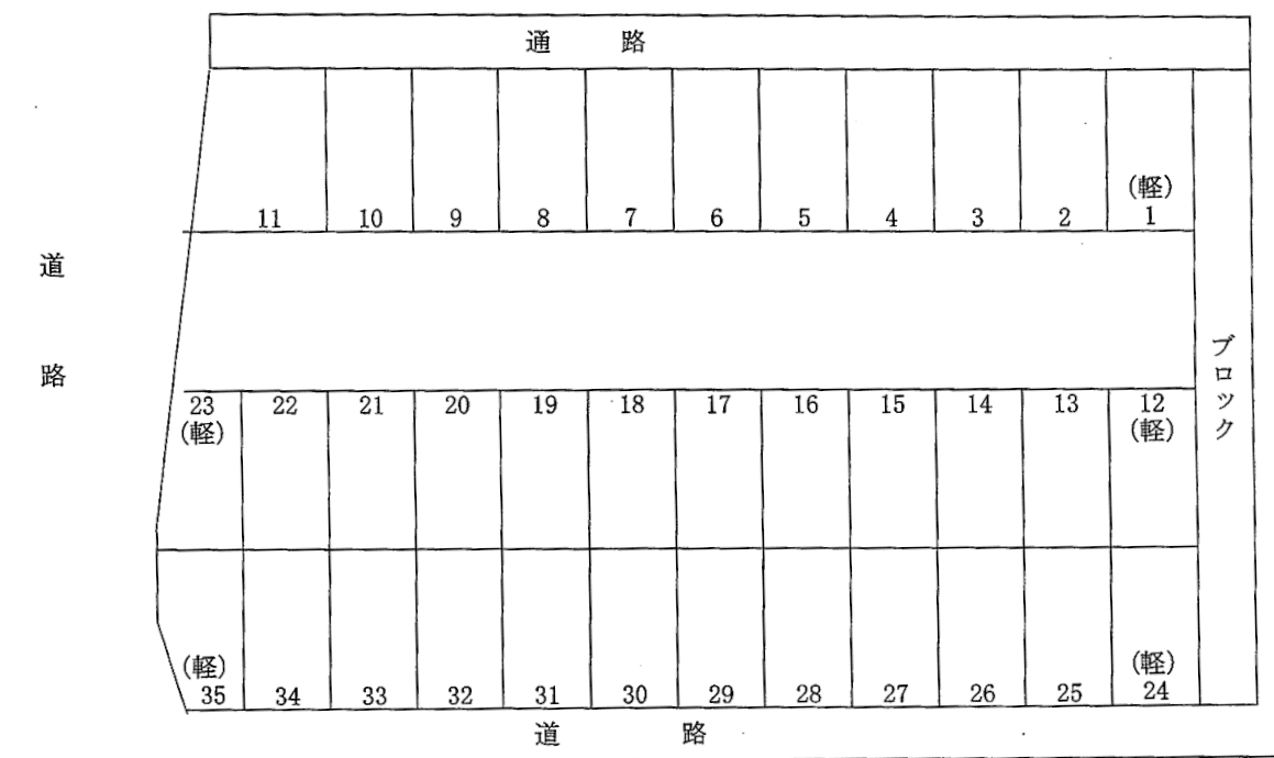 リオグランデ前田パーキングの駐車配置図