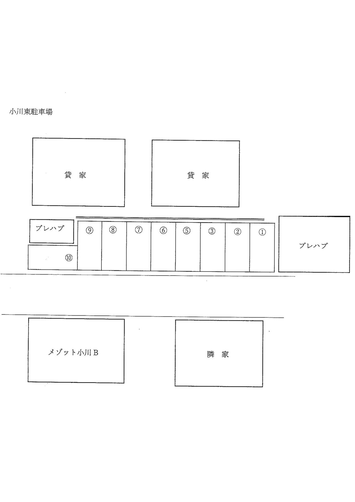 小川東駐車場の駐車配置図