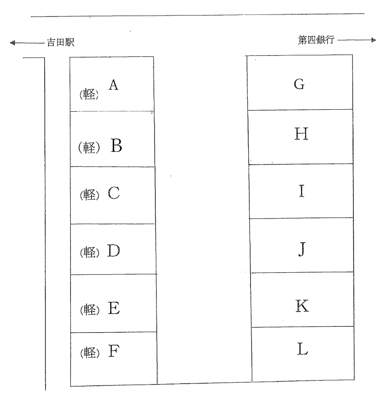 株式会社三井藤円堤町月極駐車場の駐車配置図