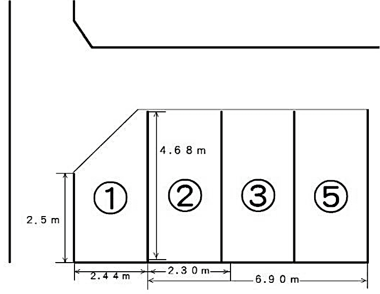 加藤様駐車場の駐車配置図