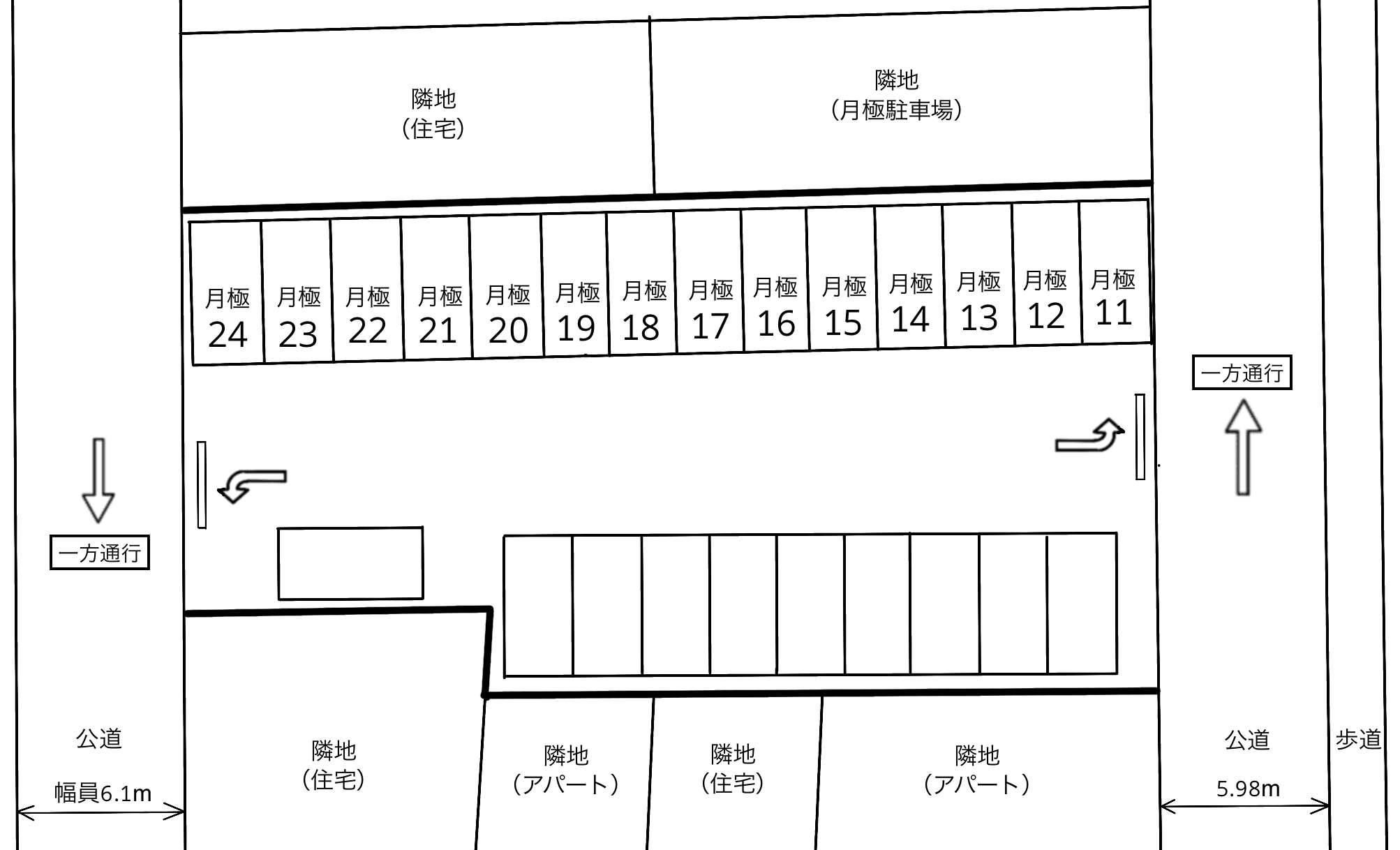 徳川２丁目第４の駐車配置図