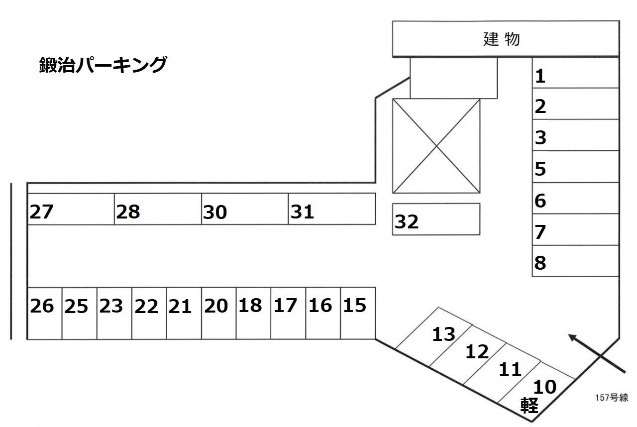 鍛治パーキングの駐車配置図