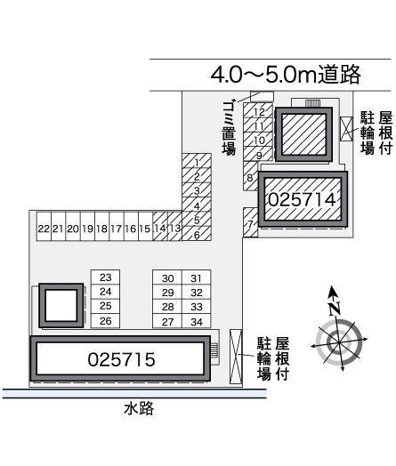 福浜Ａ(25714)の駐車配置図