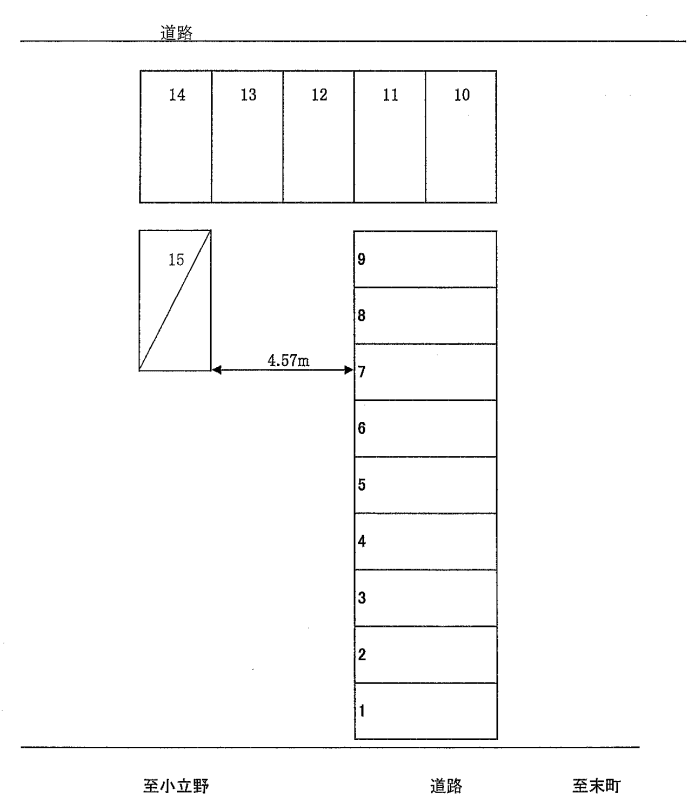 AIKIパーキングの駐車配置図