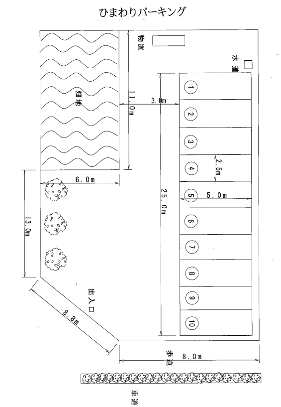 ひまわりパーキングの駐車配置図