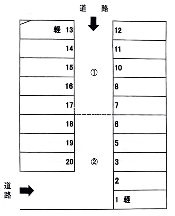 第7物見山駐車場②の駐車配置図