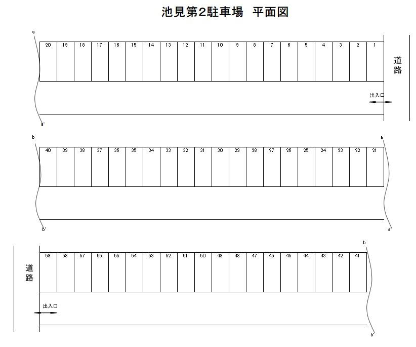 池見第2駐車場の駐車配置図