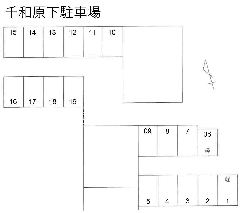 千和原下駐車場の駐車配置図