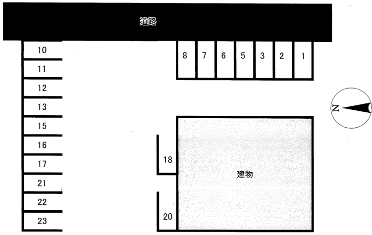 橋爪駐車場の駐車配置図