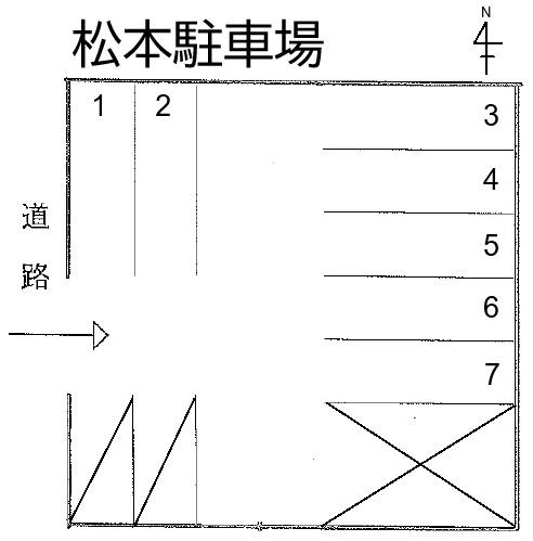 松本駐車場の駐車配置図
