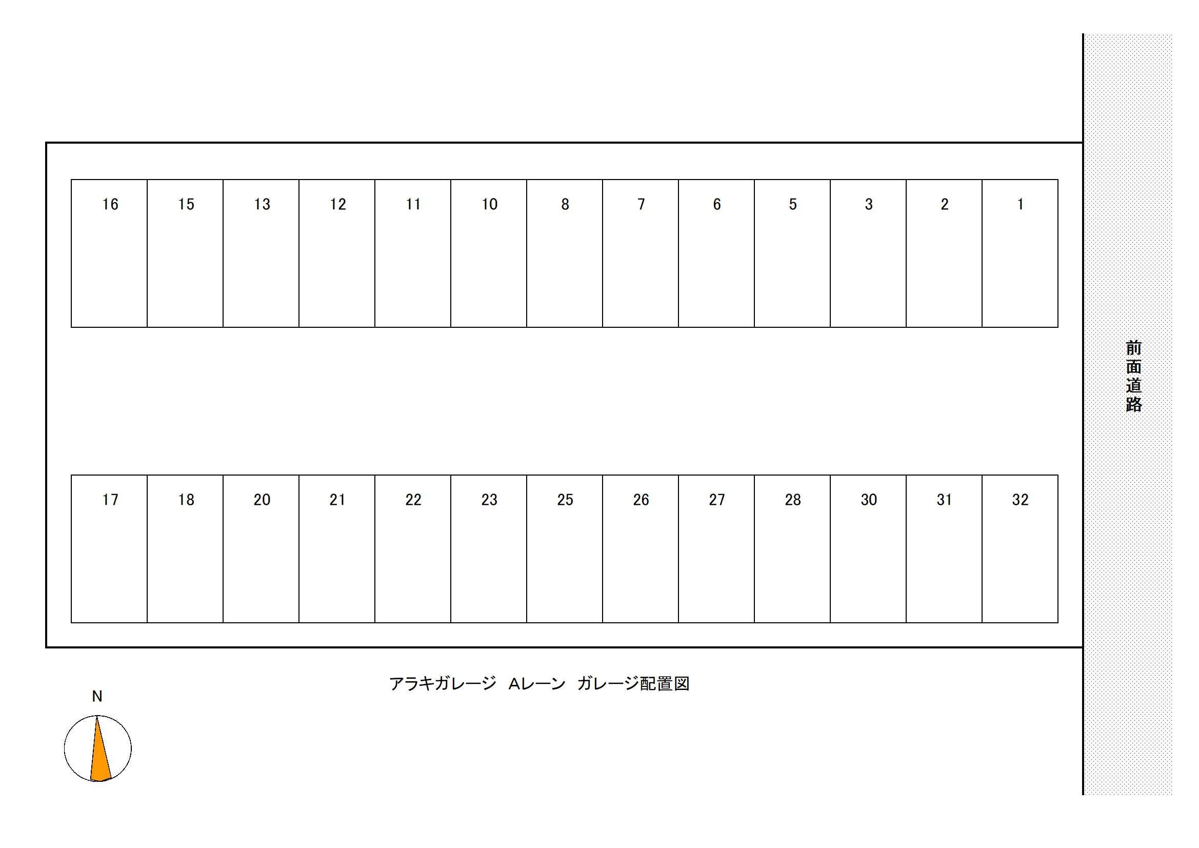 エルメゾン伏見の駐車配置図