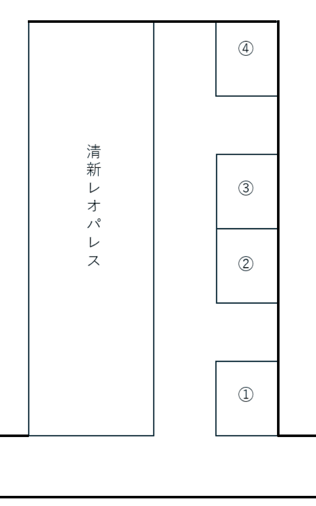 清新レオパレスパーキングの駐車配置図