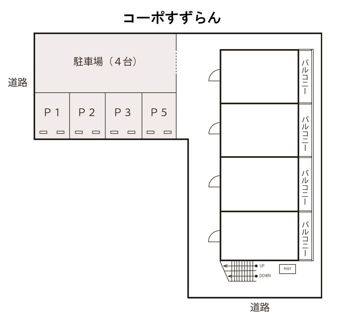 コーポすずらんの駐車配置図