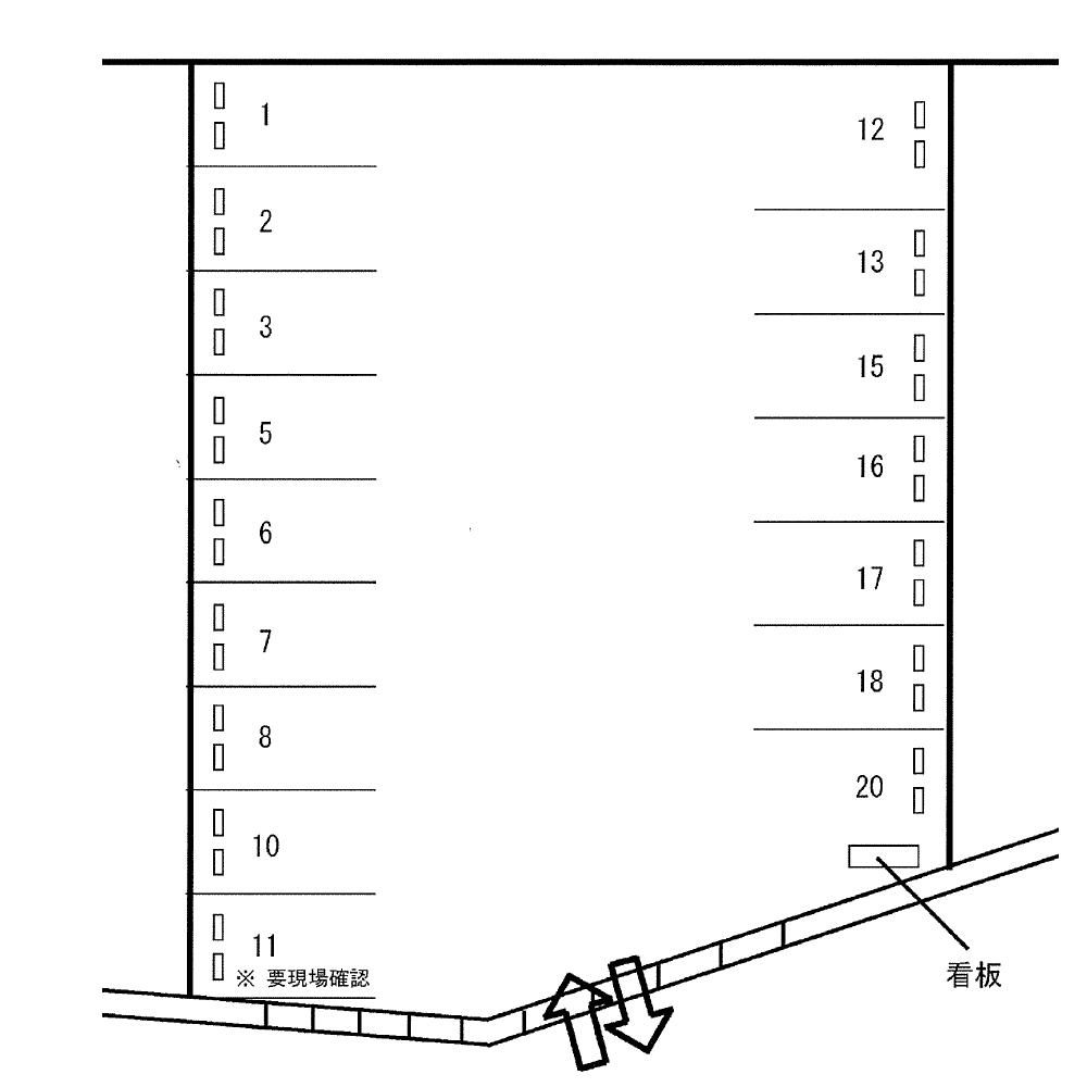 泉パーキングの駐車配置図