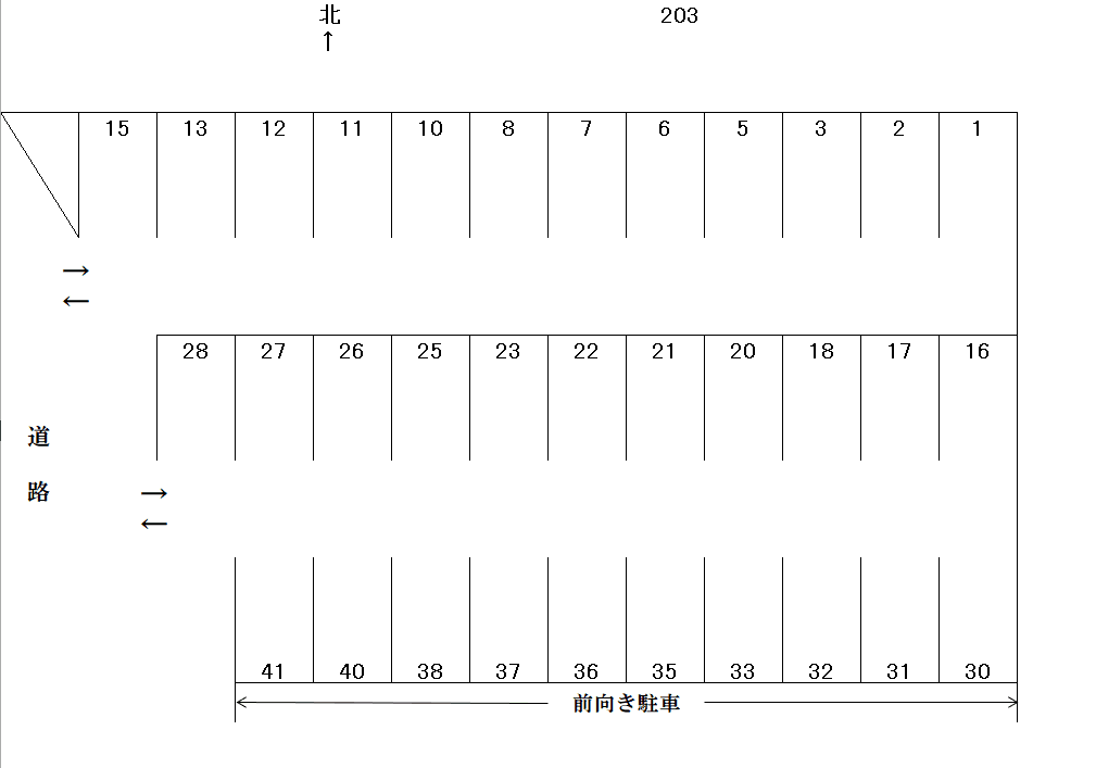 岩倉－203の駐車配置図