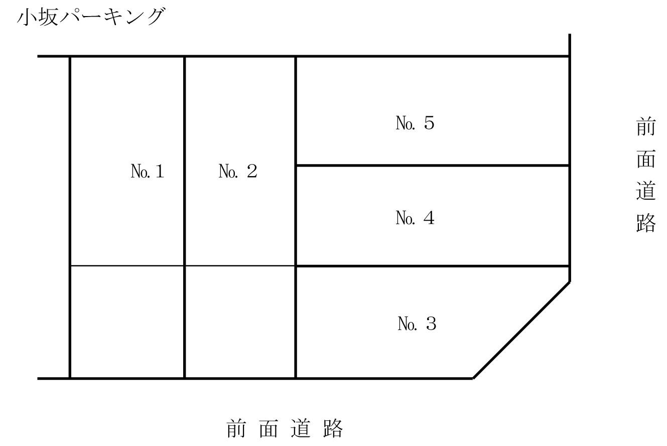 小坂パーキングの駐車配置図