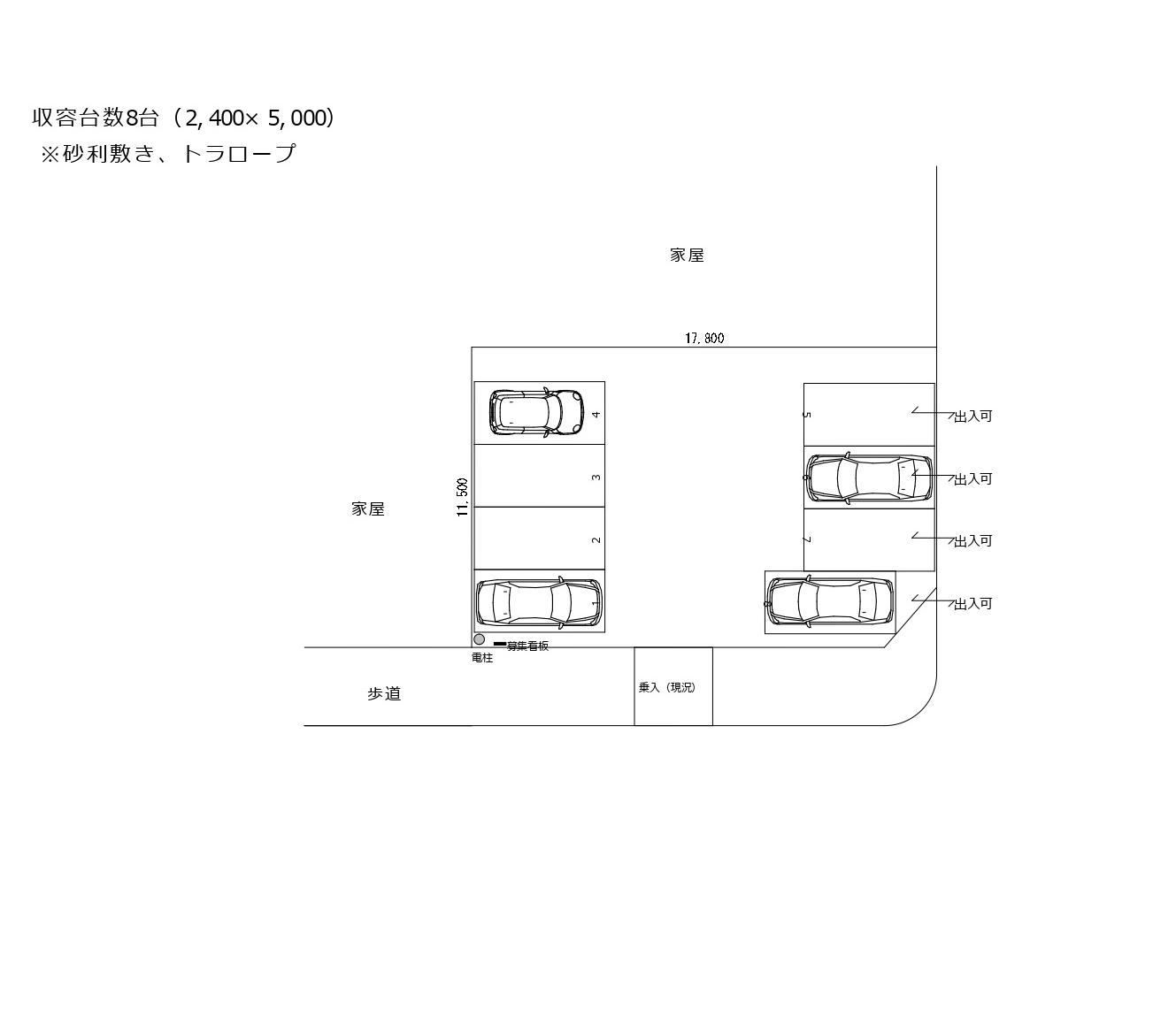 クリエス・パーキング新潟もえぎ野２丁目の駐車配置図