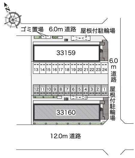 栄華西Ⅱ(33160)の駐車配置図