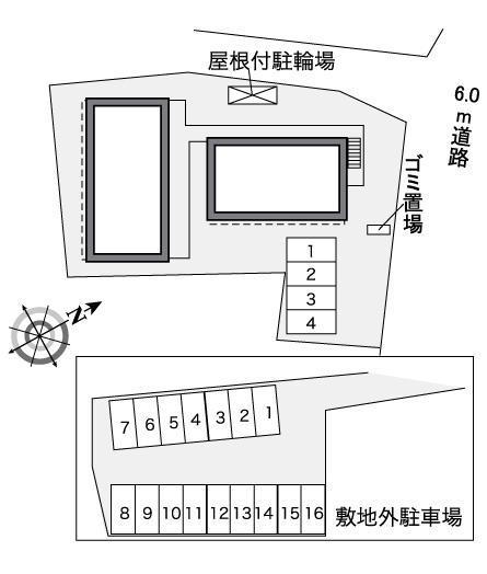 鶴崎Ⅲ(30186)の駐車配置図