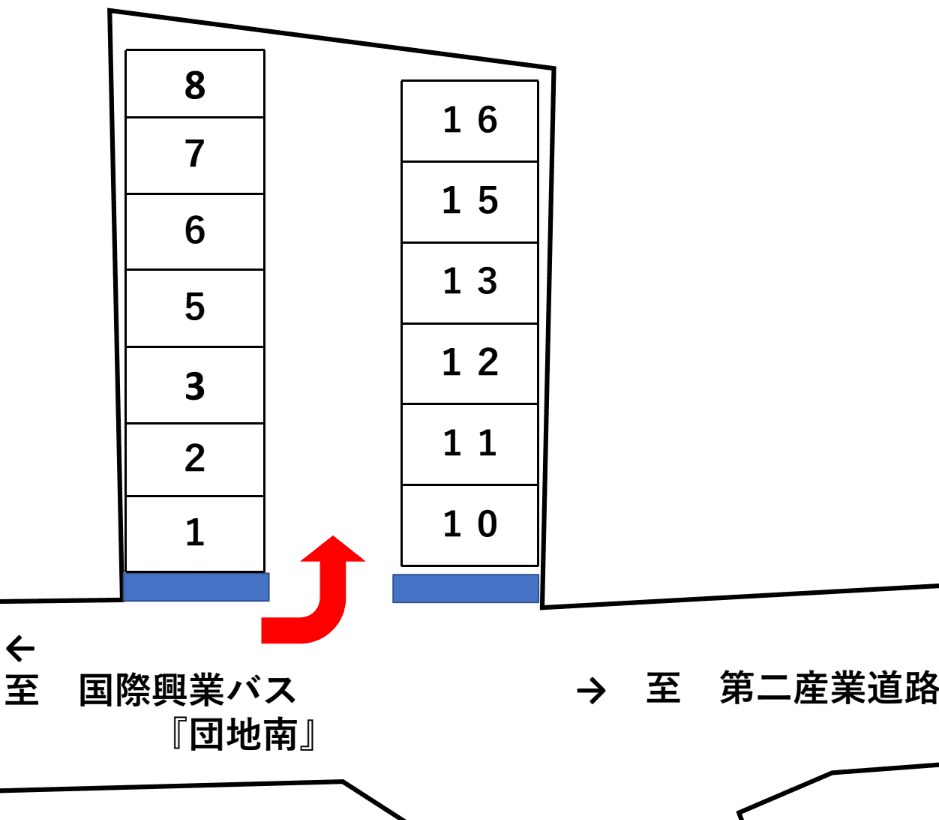 今野駐車場の駐車配置図
