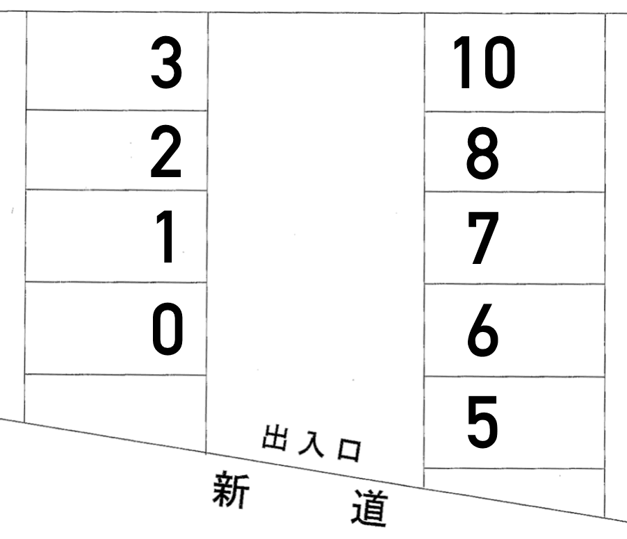 石井Ｂ駐車場の駐車配置図