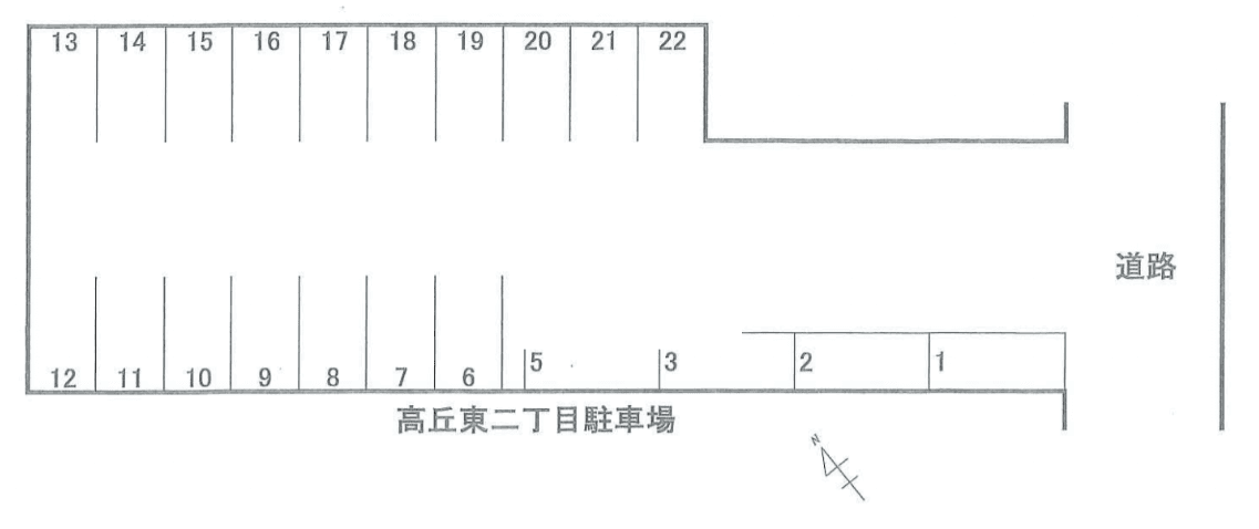 高丘東2丁目駐車場の駐車配置図