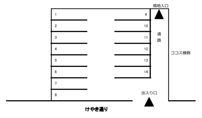 本町二丁目第一駐車場の駐車配置図