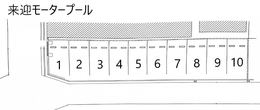 来迎モータープールの駐車配置図