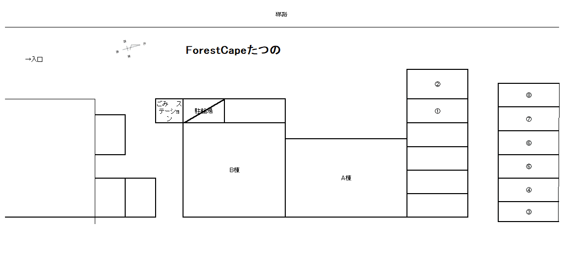 FOREST CAPE たつの Ａ・Ｂ棟の駐車配置図