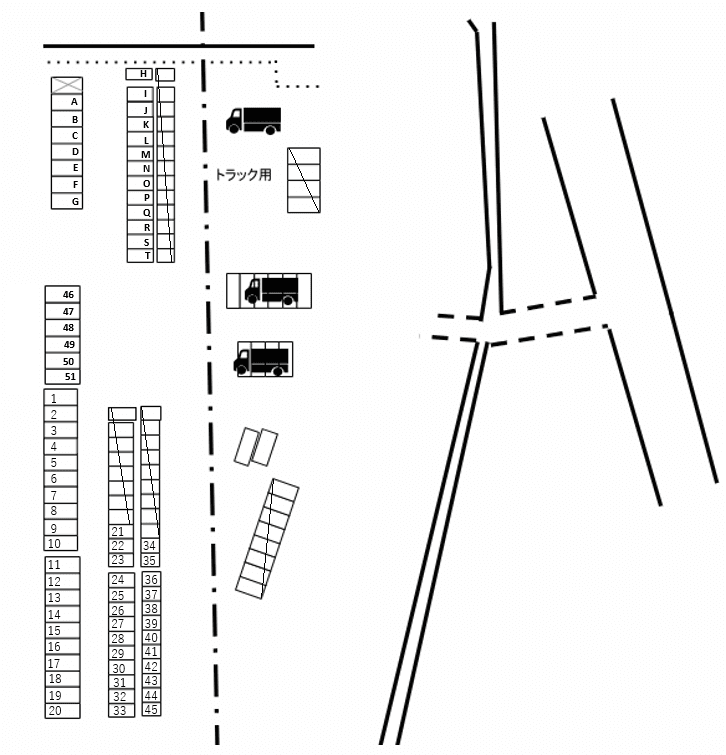 冑山駐車場＿冑山2-4の駐車配置図
