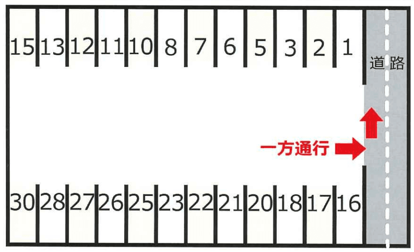 東海中町パーキングの駐車配置図