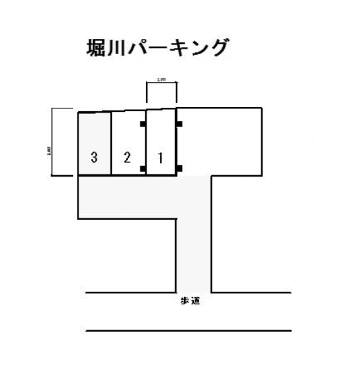 堀川パーキングの駐車配置図