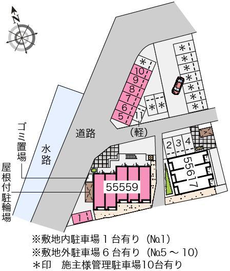 グレイトフルⅠ(55559)　敷地外駐車場の駐車配置図