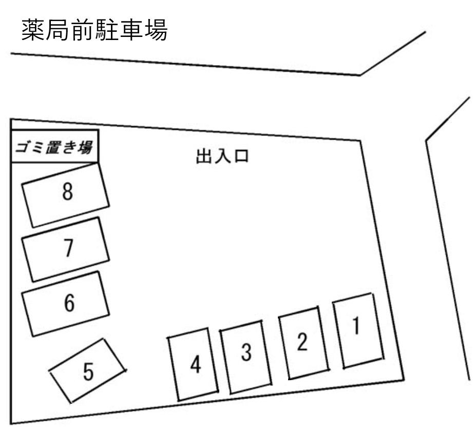 薬局前駐車場の駐車配置図