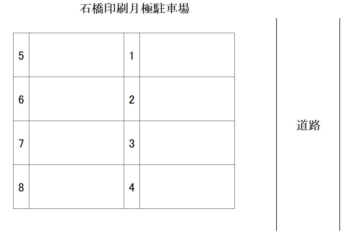 石橋印刷月極駐車場の駐車配置図