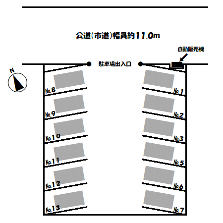 ワイズ・桜 第3駐車場の駐車配置図