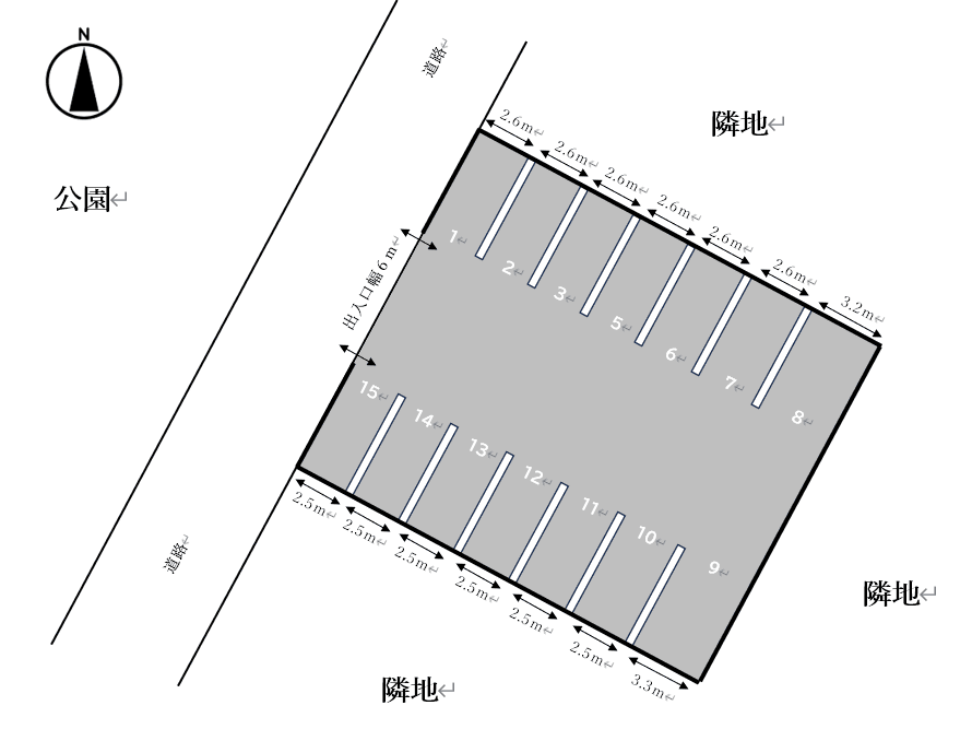 OHKパーキングの駐車配置図