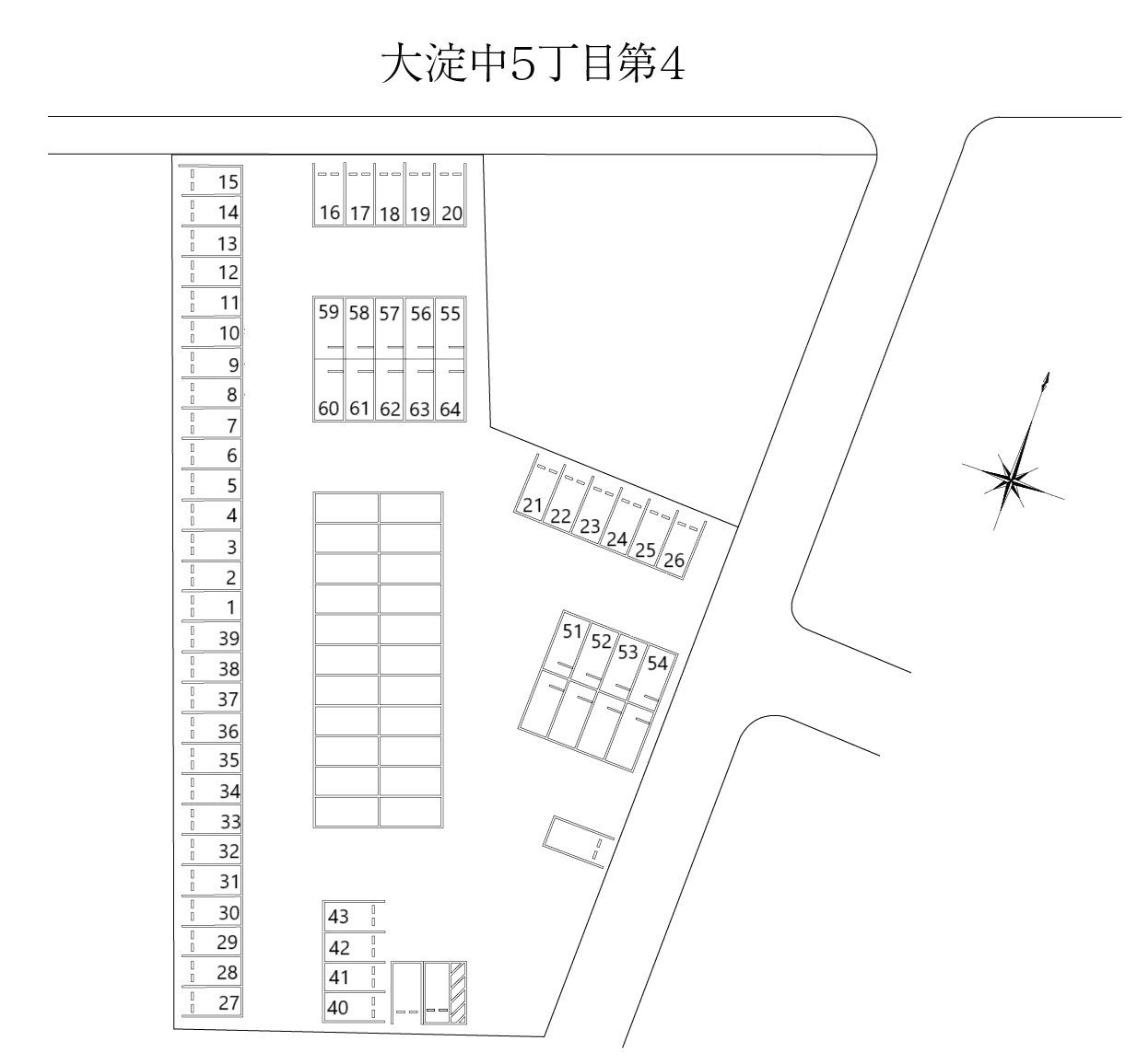 大淀中５丁目第４の駐車配置図
