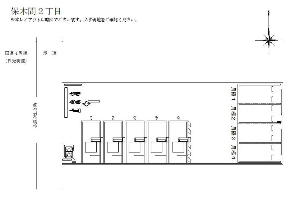 保木間２丁目の駐車配置図