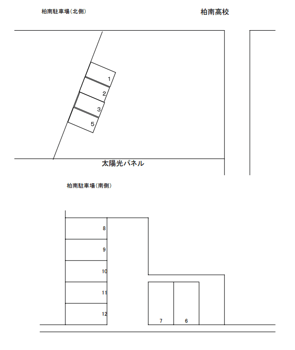柏南駐車場の駐車配置図